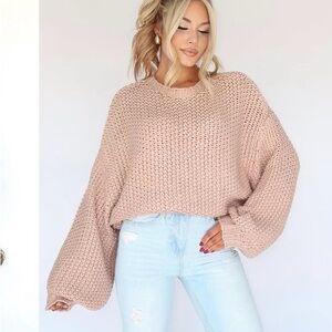 Lane201 chunky knit oversized sweater in mauve